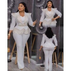 Women's 3-Piece Suit White with Gold Accents